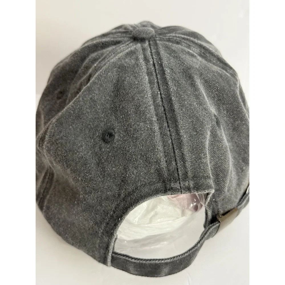 Ft. Myers Beach Florida Baseball Cap Distressed Gray With Lt Blue Embroidery